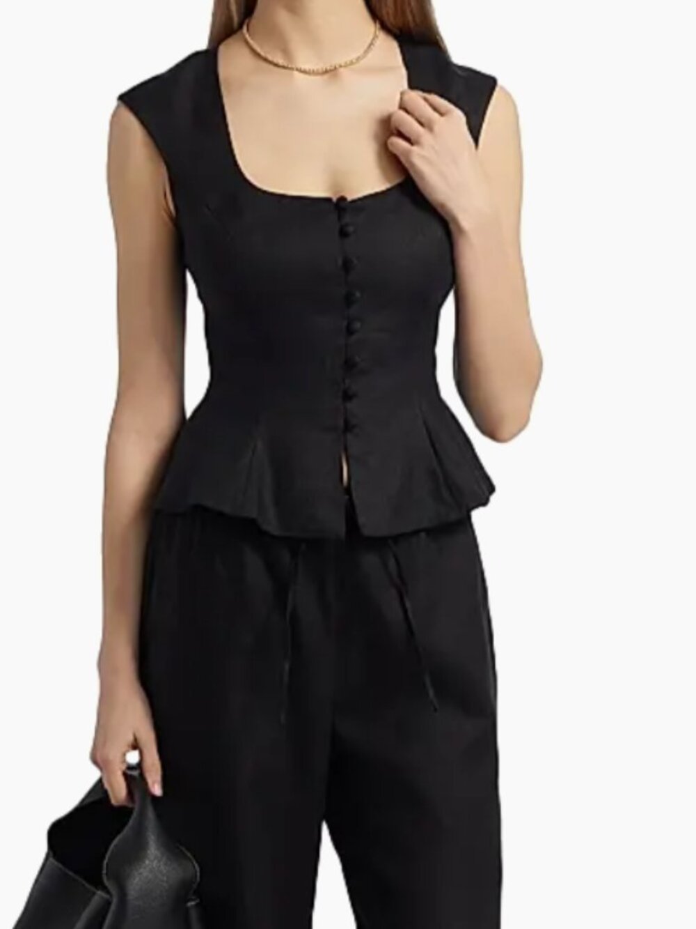 Reformation Paolina Linen Peplum Top Sz 8